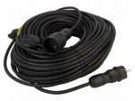Extension lead | 3x1.5mm2 | 50m | rubber | black | Sockets no: 1 | 16A