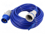 Extension lead | 3x2.5mm2 | 15m | PUR | blue | Sockets no: 1 | 16A | EXTREM