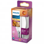 PHILIPS LED stikla 40W B35 E14 matēta Warm Glow dimmējama CRI90 spuldze 8719514324299 929003012601