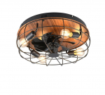 Trio Trondheim ceiling fan 4xE27 matt black/wood  R61105032 4017807529586