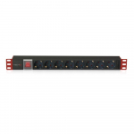 Techly I-CASE STRIP-81UD power distribution unit (PDU) 8 AC outlet(s) 1U Black, Red