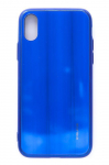 Back panel cover Evelatus Apple iPhone X/XS Water Ripple Full Color Electroplating Tempered Glass Blue
