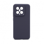 Back panel cover Connect Xiaomi 14 Premium Quality Magnetic Soft Touch Silicone Case Midnight Blue