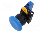 Switch: push-button | 22mm | Stabl.pos: 2 | NO | blue | none | IP65 | YW