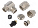 Connector: M9 | plug | female | Plating: gold-plated | 125V | 3A | IP67