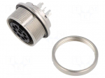 Connector: M16 | socket | female | PIN: 8 | 5A | 60V | THT | straight | IP67