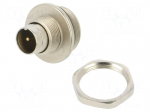 Connector: M9 | socket | male | Plating: gold-plated | 125V | 4A | IP67