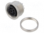 Connector: M16 | socket | female | PIN: 8 | 5A | 60V | soldering | straight