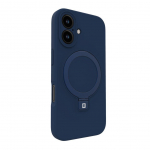 Back panel cover Evelatus Apple iPhone 16 Premium Magsafe with Stand Soft Touch Silicone Case Dark Blue