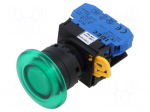 Switch: push-button | 22mm | Stabl.pos: 2 | NO | green | LED | IP65 | YW