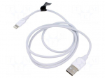Cable | Apple Lightning plug,USB A plug | nickel plated | 1m | white