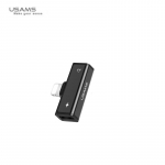 Usams US-SJ270 Dual Lightning Adapter to Lightning Headset Plug + Lightning Charger Plug Black