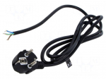Cable | 3x0.75mm2 | CEE 7/7 (E/F) plug angled,wires | PVC | 1.8m