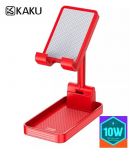 iKaku KSC-386 Desktop Mobile Phone Holder with Qi 10W Charging Function Red