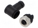 Connector: M12 | plug | PIN: 5 | female | angled | IP67 | screw terminal
