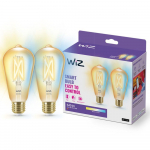 WiZ Connected 50W ST64 E27 gudrā LED spuldze 920-50 dzintarots stikls 2PF/6 929003018742 8719514551077