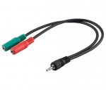Goobay 50467 PC Computer Headset Adapter Splitter to 3.5mm (4pin)