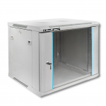 Qoltec RACK Cabinet 19" | 9U | 600 x 500 x 450 | Tempered doors | Hanging | Steel case | Lock | Grey