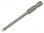 Screwdriver bit | slot | 3.5x0.6mm | 1/4" | Overall len: 70mm