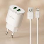 Wall charger iKaku KSC-372 2.4A, 2 USB ports, USB-A output, compact design