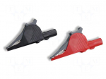 Crocodile clip | 36A | black,red | Grip capac: max.32mm | 2pcs.