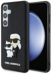 Back panel cover Karl Lagerfeld Samsung Galaxy S24 Hardcase 3D Rubber Karl&Choupette Black