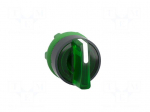 Switch: rotary | 22mm | Stabl.pos: 2 | green | LED | IP66 | prominent