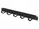 Cable organizer | 1U | black | Standard: 19"