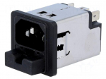 Connector: AC supply | socket | male | 10A | 250VAC | C14 (E) | 5220