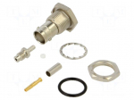 Connector: BNC | socket | straight | 50&Omega; | crimped | Contacts: brass