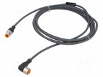 Cable: for sensors/automation | M12 | PIN: 4 | 3m | plug | 230VDC | 230VAC