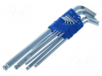 Wrench: hex key-set | spherical | Chrom-vanadium steel | 8pcs.