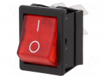 ROCKER | DPST | Pos: 2 | OFF-ON | 16A/250VAC | red | neon lamp 250V
