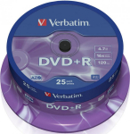 Blank DVD+R AZO Verbatim 4.7GB 16x 25 Pack, Spindle