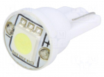 LED lamp | cool white | W2,1x9,5d | Urated: 12VDC | 18lm | 0.24W | 120&deg;
