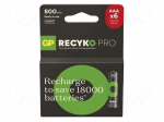 Re-battery: Ni-MH | AAA,R3 | 1.2V | 800mAh | ReCYKO PRO | blister | 6pcs.