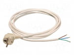 Cable | 3G1mm2 | CEE 7/7 (E/F) plug angled,cables | PVC | 10m | white