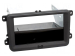 Radio frame | Seat,VW,&Scaron;koda | 2 DIN | black/rubber-touch