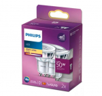 PHILIPS LED stikla 50W GU10 Silti balta 2700K 36D 2 gab spuldze 8718699774271 929001215218