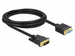 Cable | DVI-A (12+5) plug,VGA female | single link | Len: 2m | black