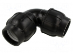 Splice terminal: clamping | 63mm | for PE pipes | Plast | 16bar