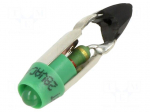 LED lamp | T5,5K | green | 28VDC | 28VAC | plastic | 3mm | -20&divide;60&deg;C