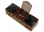 Connector: AC supply | socket | 2P+PE | 250VAC | 16A | brown | wall mount