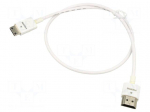 Cable | HDMI plug,mini HDMI plug | Len: 0.5m | white | 36AWG | Core: Cu