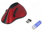 Optical mouse | red | USB | wireless | No.of butt: 5