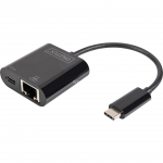 Digitus USB Type-C Gigabit Ethernet Adapter (black, with Power Delivery support)