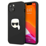 Karl Lagerfeld KLHCP13SPKMK Hardcase Leather Ikonik Karl`s Head for iPhone 13 mini 5,4" / black