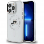 Karl Lagerfeld KLHMP14LHLSKCH Hardcase IML Metal Karl&Choupette Head MageSaf for iPhone 14 Pro 6.1" / white