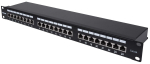 Intellinet Patch Panel, Cat6a, FTP, 24-Port, 1U, Shielded, 90&deg; Top-Entry Punch Down Blocks, Black