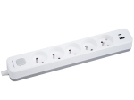 Kodukaubad // Pikendusjuhtmed // Przedłużacz TRACER Grid 5S Mobile Ready (5 gniazd,wyłącznik, 1x USB A+ 1x Type C, max 20W, white&grey)